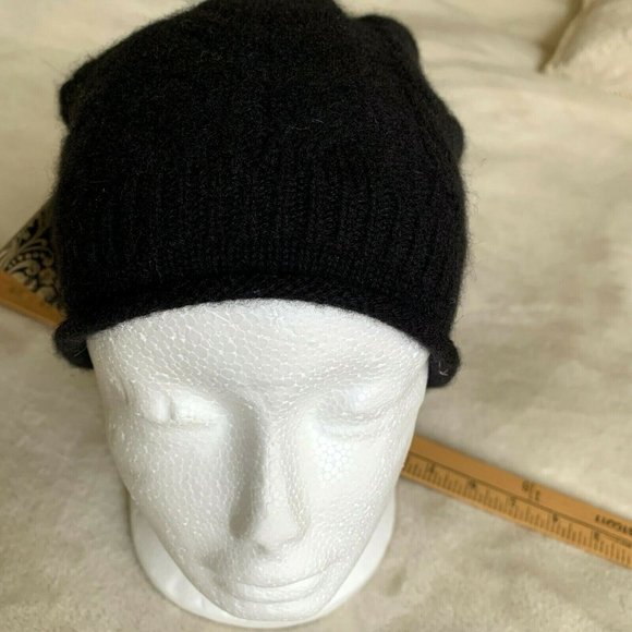 Christian Siriano black 100% cashmere hat